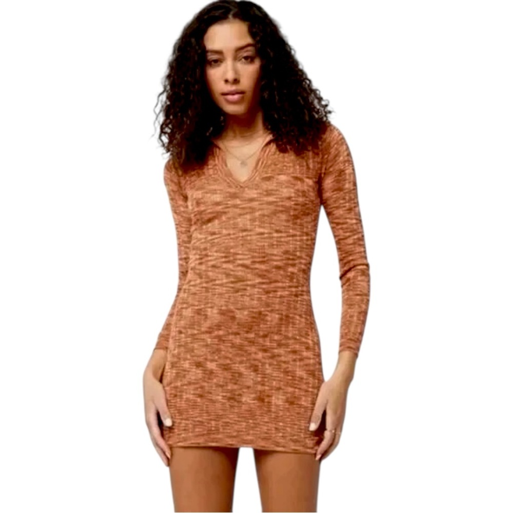 NWT LSPACE Aria Ribbed Knit V-Neck Polo Mini Dress / Swim Coverup XL